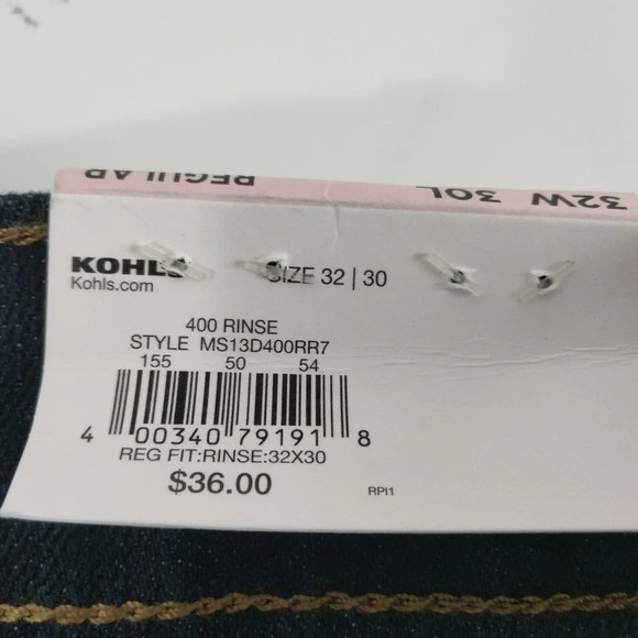 Sonoma Mens 32X30 Dark Wash Regular Every Day Pants NEW - Picture 10 of 14